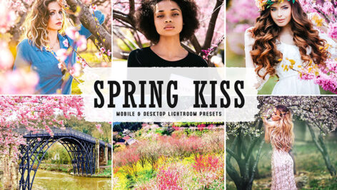 40 پریست لایت روم و پریست کمرا راو و اکشن فتوشاپ تم بوسه بهاری Spring Kiss Lightroom Presets