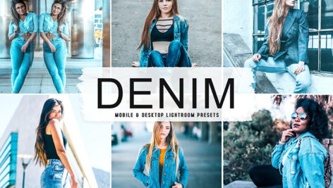 40پریست لایت روم پرتره و کمرا راو و اکشن فتوشاپ Denim Lightroom Presets