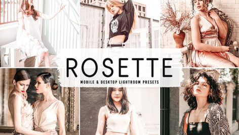 40 پریست لایت روم پرتره و پریست کمرا راو و اکشن فتوشاپ Rosette Pro Lightroom Presets