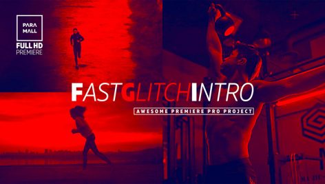 پروژه پریمیر تیتراژ با افکت گلیچ و نویز و پارازیت :  Fast Glitch Intro