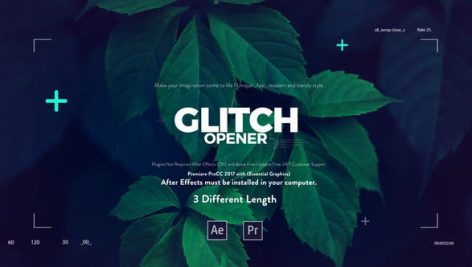 پروژه پریمیر با افکت نویز تیتراژ Glitch Media Opener Premiere Pro