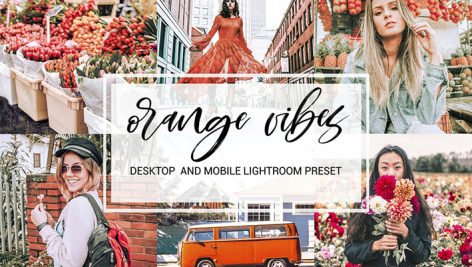 پریست لایت روم دسکتاپ و موبایل : تم نارنجی Orange Vibes Desktop Mobile Preset