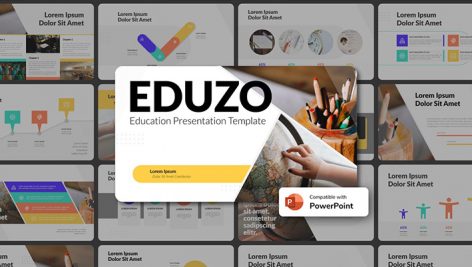 دانلود قالب آماده پاورپوینت تم جغرافیا EDUZO Education PowerPoint Template