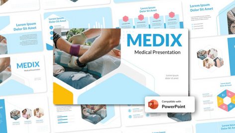 دانلود قالب آماده پاورپوینت تم پزشکی MEDIX Medical PowerPoint Template