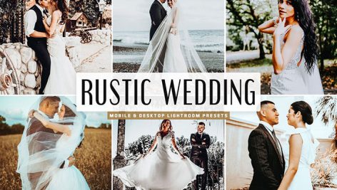 پریست لایت روم و Camera Raw و اکشن تم عروسی روستایی Rustic Wedding Mobile And Desktop Lightroom Presets