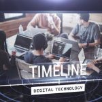 پروژه افترافکت با موزیک معرفی شرکت با تایم لاین دیجیتالی Digital Techonology Timeline