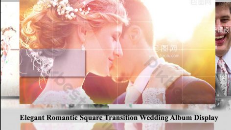 پروژه افترافکت عروسی اسلایدشو Elegant Romantic Square Transition Wedding Album Display
