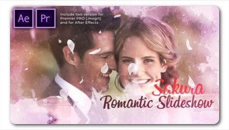 پروژه پریمیر با موزیک اسلایدشو سینماتیک عروسی Sakura Wedding Cinematic Slideshow