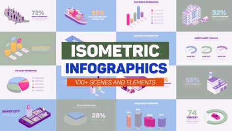 پروژه افتر افکت ابزار اینفوگرافیک Isometric Infographics