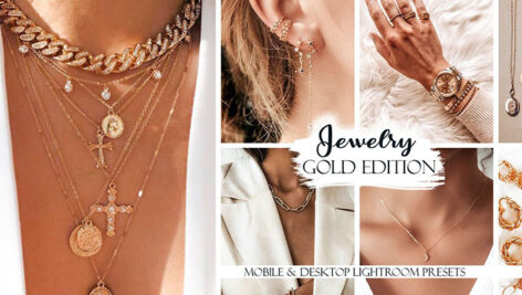 20 پریست لایت روم دسکتاپ و موبایل جواهرات Jewelry Lightroom Presets Gold Edition