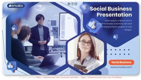 پروژه افتر افکت با موزیک معرفی شرکت و جوامع مجازی Social Business Presentation