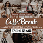 20 پریست لایت روم رنگی و اکشن و لات رنگی فتوشاپ Coffee Break Lightroom Presets