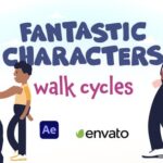 پروژه آماده افتر افکت با موزیک کاراکترهای در حال حرکت Fantastic Characters Walk Cycles