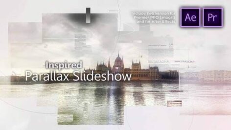 پروژه پریمیر اسلایدشو با موزیک پارالاکس هوشمندانه Inspired Parallax Slideshow