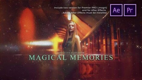 پروژه پریمیر اسلایدشو با موزیک افکت ذرات Particles Slideshow Magical Memories