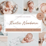 12 پریست لایت روم نوزاد تم نوزاد روستایی Rustic Newborn Lightroom Presets