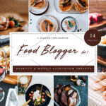 42 پریست رنگی لایت روم حرفه ای مواد غذایی Food Blogger Lightroom Presets