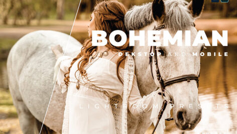 20 پریست رنگی لایت روم حرفه ای عکس پرتره Bohemian Lightroom Preset