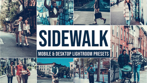 20 پریست لایت روم رنگی حرفه ای تم پیاده رو Sidewalk Lightroom Presets