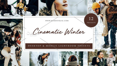 36 پریست سینماتیک زمستانی حرفه ای لایت روم Cinematic Winter Lightroom presets