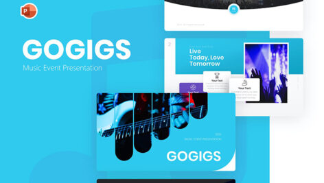 قالب پاورپوینت حرفه ای تجارت و شرکتی Gogigs Music Event Powerpoint Template