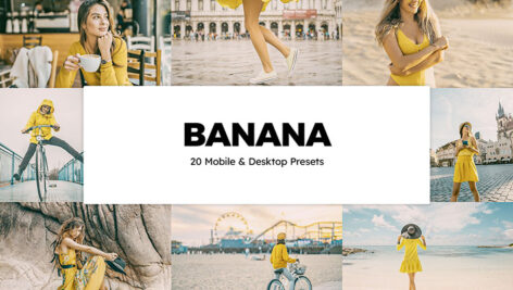 پریست لایت روم و پریست کمرا راو فتوشاپ و لات رنگی تم رنگی موز Banana Lightroom Presets And LUTs