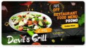 پروژه افتر افکت با موزیک تبلیغات منوی رستوران Devils Grill Menu Promo