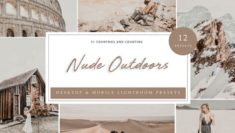 24 پریست لایت روم فضای باز تم کاراملی Nude Outdoors Lightroom Presets