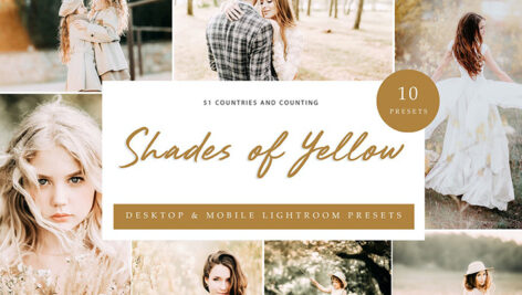 30 پریست لایت روم رنگی حرفه ای تم زرد Shades of Yellow Lightroom Presets