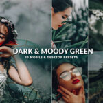 30 پریست لایت روم پرتره تم سبز تیره Dark Moody Green Professional Lightroom Presets