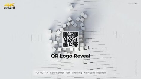 پروژه پریمیر 2021 حرفه ای لوگو افکت بارکد رزولوشن 4K با موزیک QR Logo