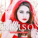 40 پریست لایت روم پرتره و پریست کمرا راو و اکشن فتوشاپ تم زرشکی Crimson Lightroom Presets