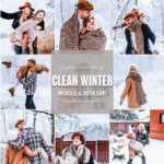 9 پریست لایت روم زمستان و اکشن فتوشاپ Clean Winter Photoshop Actions Lightroom Presets