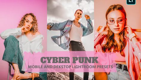 14 پریست لایت روم 2022 حرفه ای تم رنگ صورتی Cyber Punk Lightroom Presets