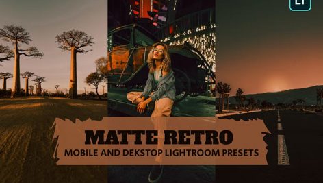 14 پریست لایت روم 2022 حرفه ای تم مات رنگی قدیمی Matte Retro Lightroom Presets